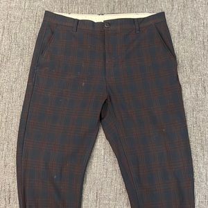 Zara Dark Blue/Burgandy Plaid Skinny Dress Pant